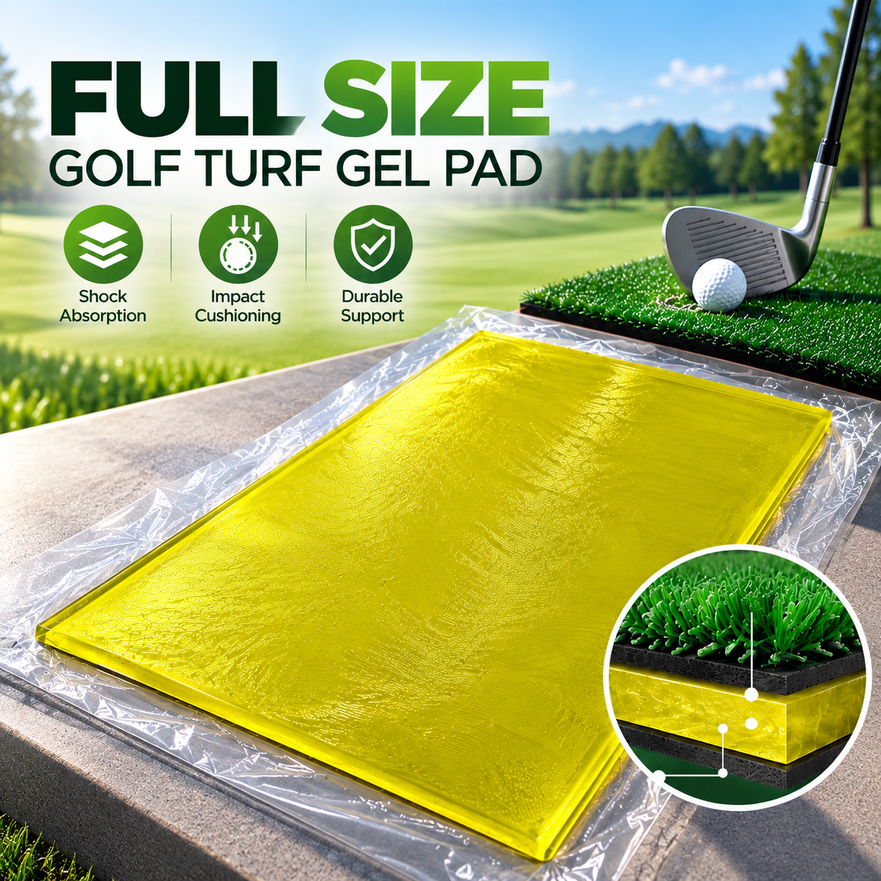 Full Size Gel Cushioning Layer for Artificial Golf Turf Manufacturers