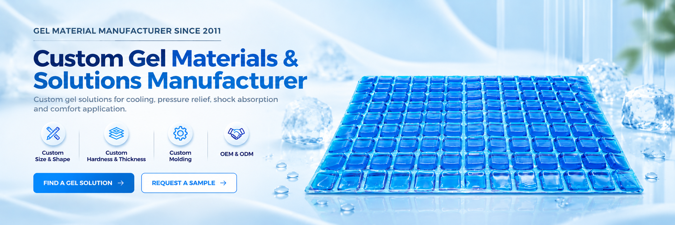 Cooling Gel Sheet Manufacturer | Custom Gel Materials | OEM Gel Products