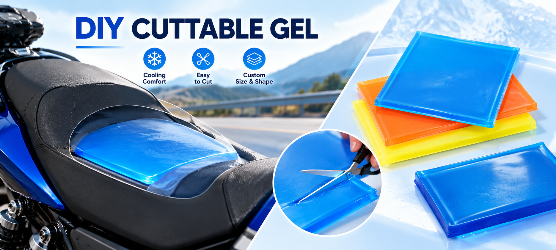 cooling gel motorcycle saddle cushion hip protection shockproof universal motorcycle accessories other motorcycle accessories737-0
