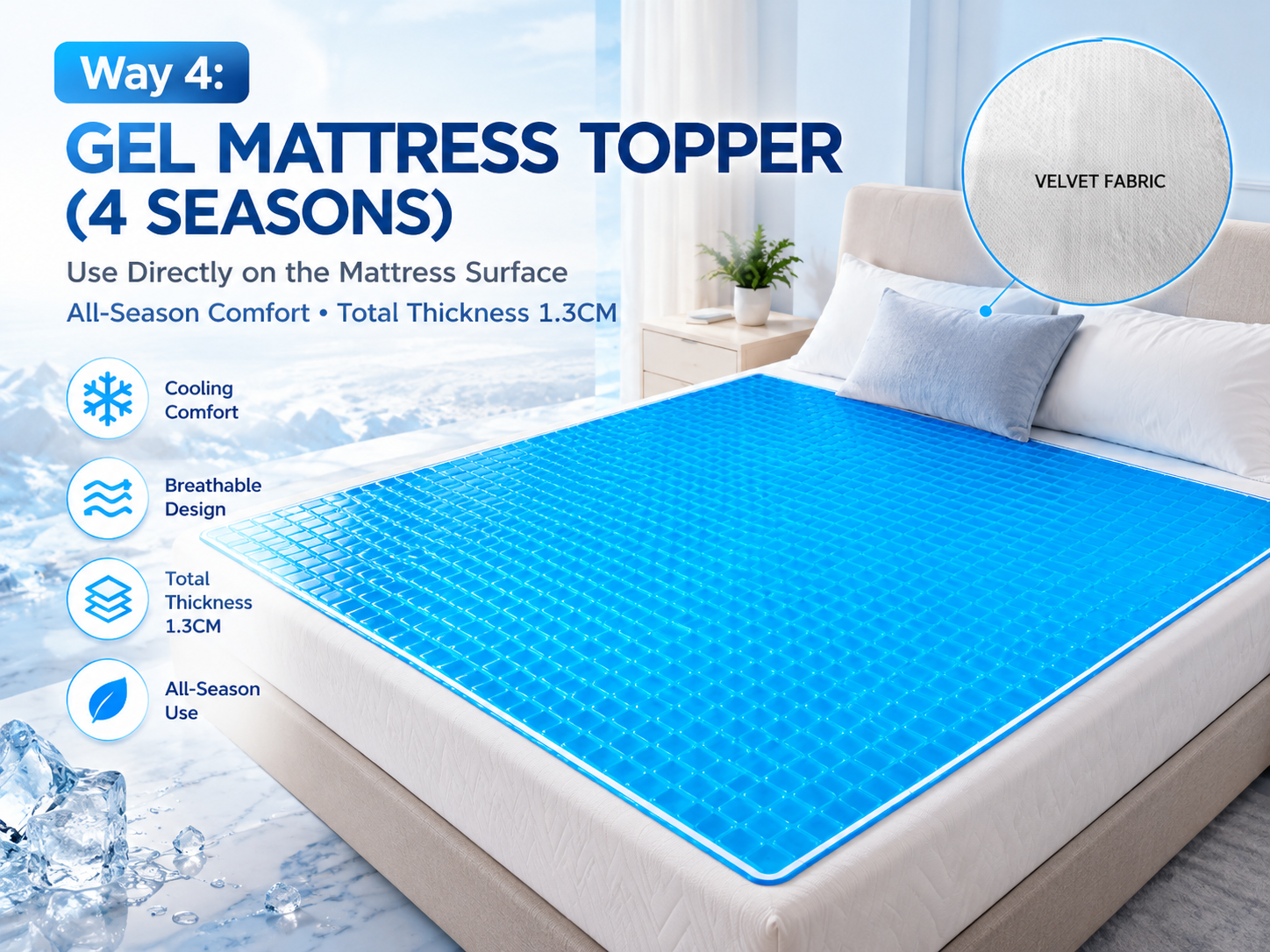 (4 seasons )Finished Cooling Gel Mattress Toppers for Mattress Manufacturers