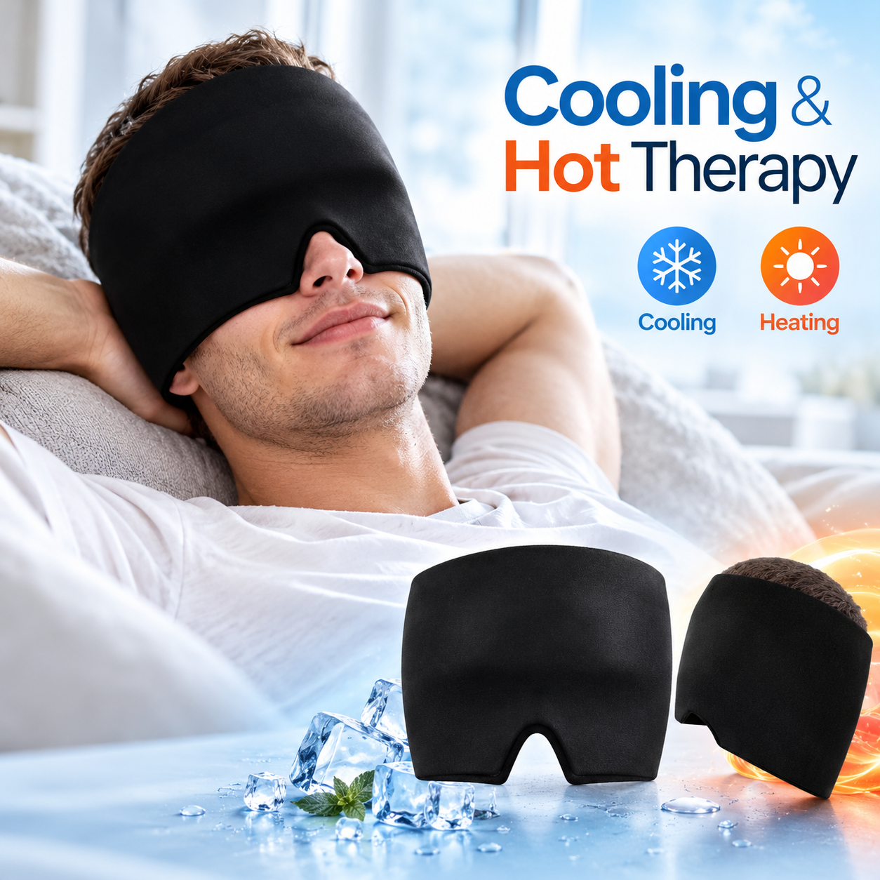 Healthcare Provider Reusable Cold Therapy Wearable Ice Pack Head Pack Headache Relief Cap Migraine Cap Mask