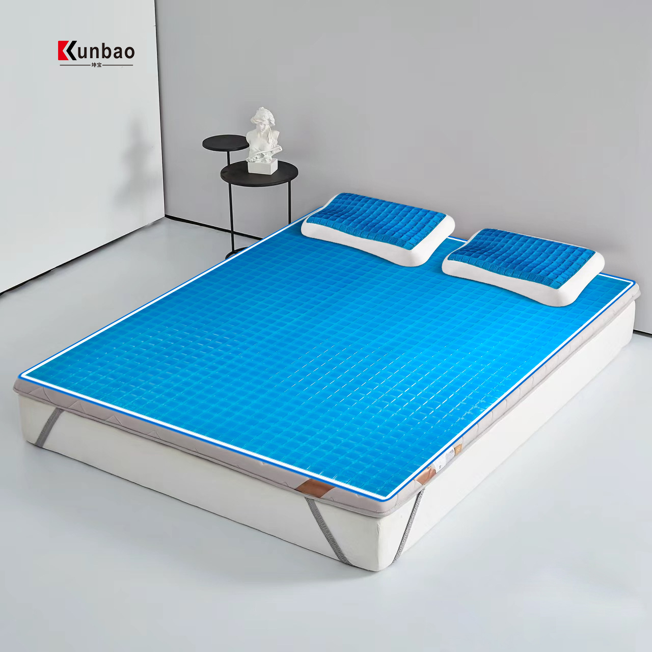 OEM ODM Breathable Pad Cooling Fabric Topper Mattress Cooling Gel Mattress Topper Medical Memory Foam Gel Queen Mattress Topper