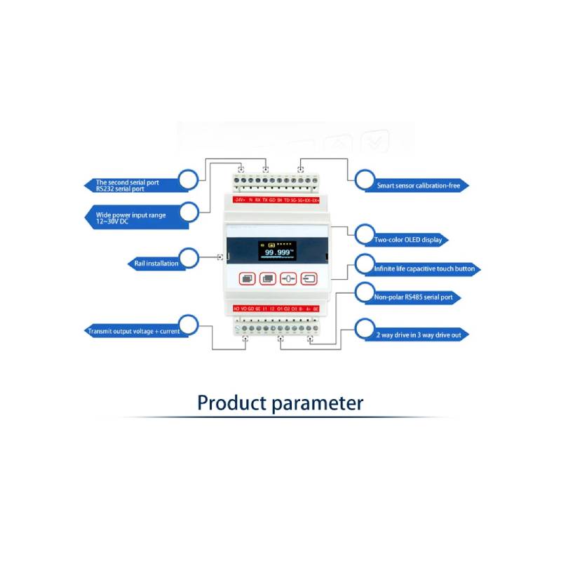 Cost-effective Load Cell Amplifier Weight Sensor Controller 4-20mA RS485 Output Load Cell Indicator for Force Sensor