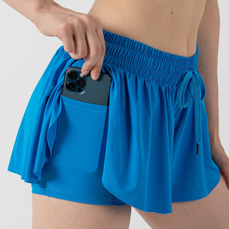 Dropshipping Custom Logo Summer Women's 2-in-1 High Waist Gym Running Fitness Yoga Tennis Workout Sport Shorts Biker Flowy Board Shorts for Sports