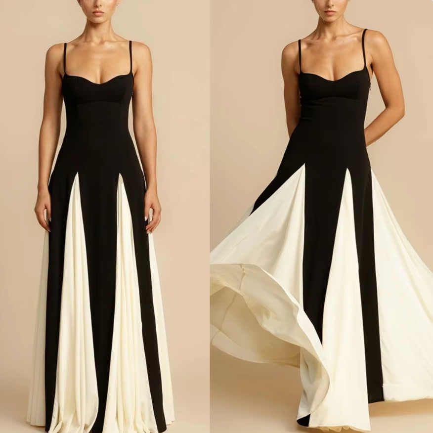 Dropshipping 2025 Elegant Summer Dresses for Women Sexy Backless Slim with Digital Printing Woven Solid Pattern