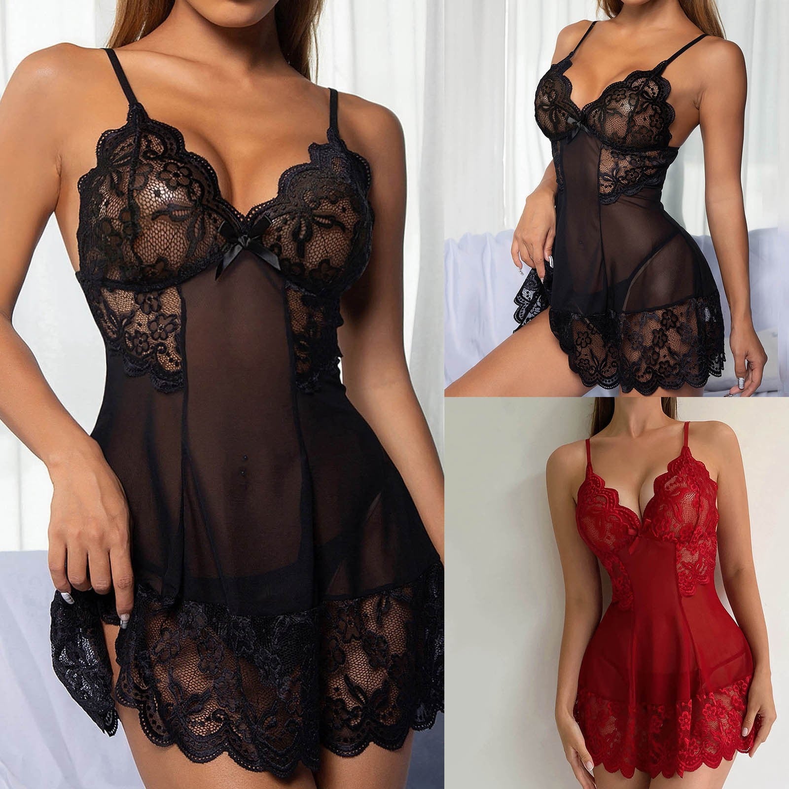 Dropshiping New Style of Sexy Underwear Sexy Perspective Lace Suspender Adjustment Wrap Breast Three Point Type