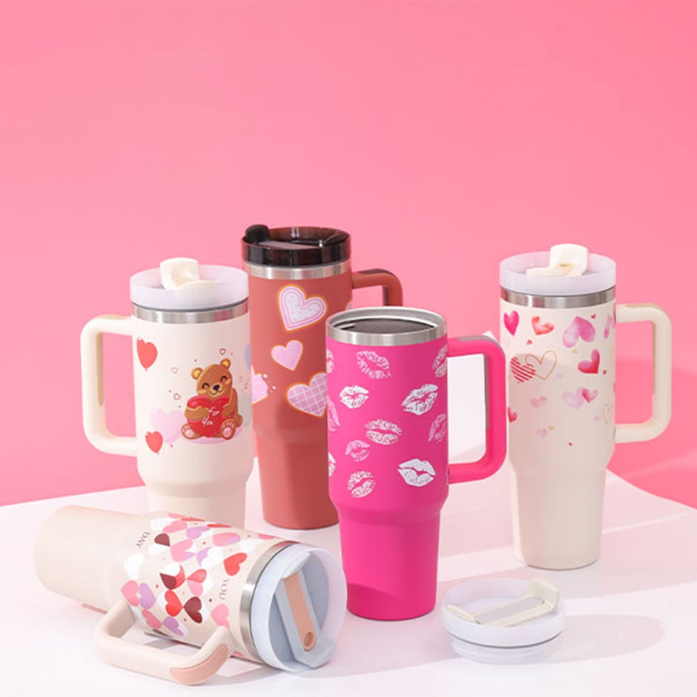 Dropshipping Hot Sale Allow Customization 30 40 oz Home Outdoor Travel Leak Proof Insulated Tumbler Stainless Mug Bottle Cup with Handle