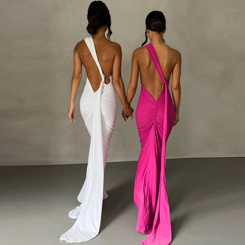 Dropshiping High Quality New Arrivals Party Evening Elegant Backless Hot Sexy Sleeveless Maxi Women's Dresses