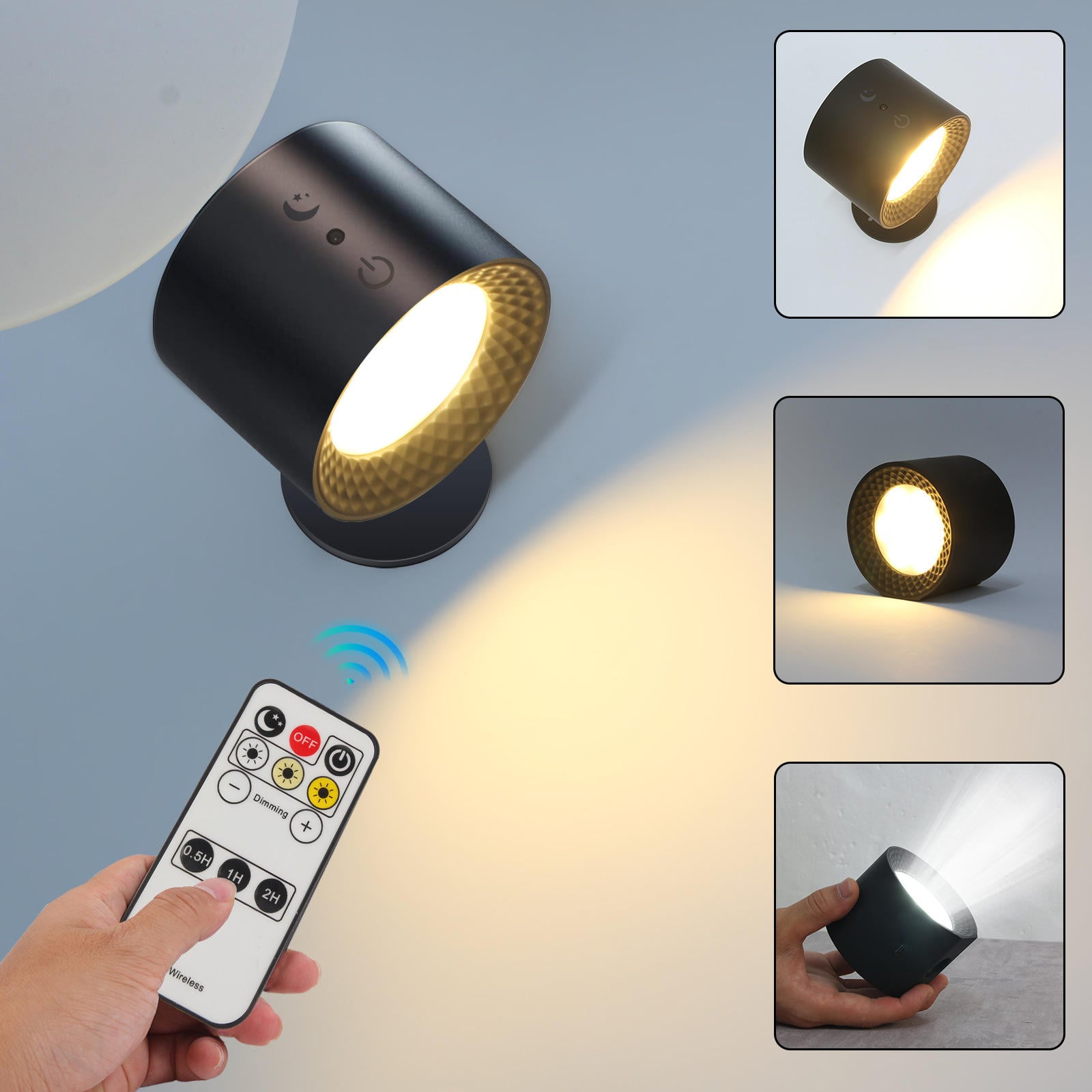 Dropshipping High Quality Dual Light Sources Rechargeable Magnetic LED Wall Lamps Sconces Touch Remote Control Stepless Dimming Bedside Lamp Night Lights