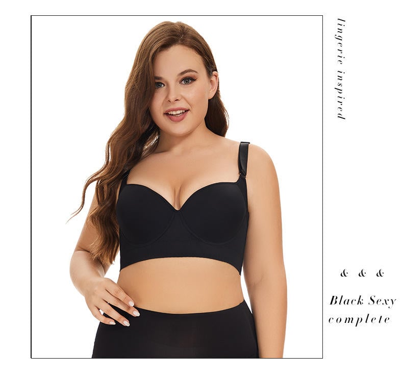 Hot Selling Dropshipping Sexy Invisible Push up Bra Plus Size High Back Fat Full Back Coverage Bra