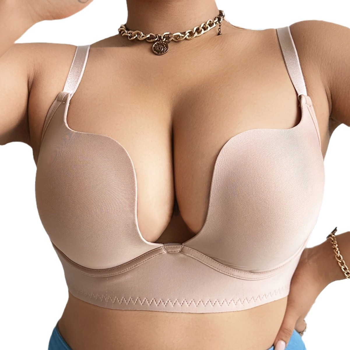Dropshipping Big Size Breast-Retracting Bra Underwire Push-Up Comfortable Sexy Style Breast Cover-Up Plus Size Bra