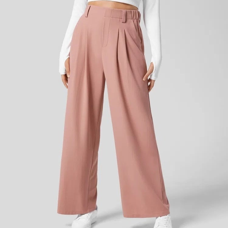 Dropshipping Products Women High Waist Tailored Casual Loose Wide Leg Pants Suits Pants Korean Style Solid Office Straight Pants