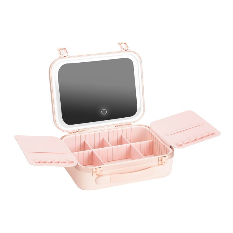 Dropshipping Custom logo Waterproof Makeup case Large Capacity Portable Travel Makeup Box High Quality Cosmetic Storage Case with LED Mirror