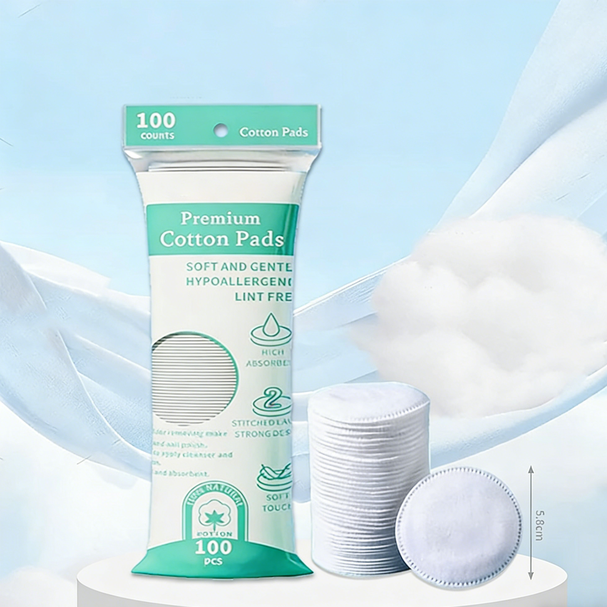 Dropshipping Thickened Composite Lint-Free Cotton Pads – Disposable Makeup Remover Wet Compress for Nail Cleaning & Skin Care