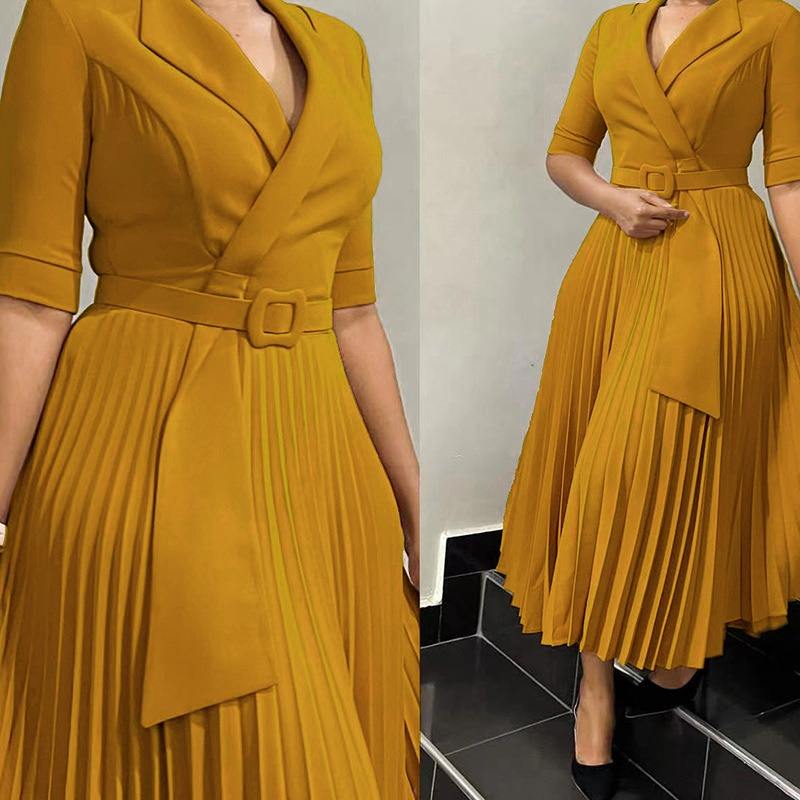 Dropshipping Summer Fashion Suit for Women Formal Spring High Quality Half Sleeves Office Dresses Women Formal Work Dress