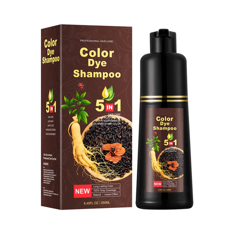 Dropshipping Wholesale Natural Instant Hair Dye Black Shampoo Ginger Hair Dye Permanent Black Shampoo for Woman Man