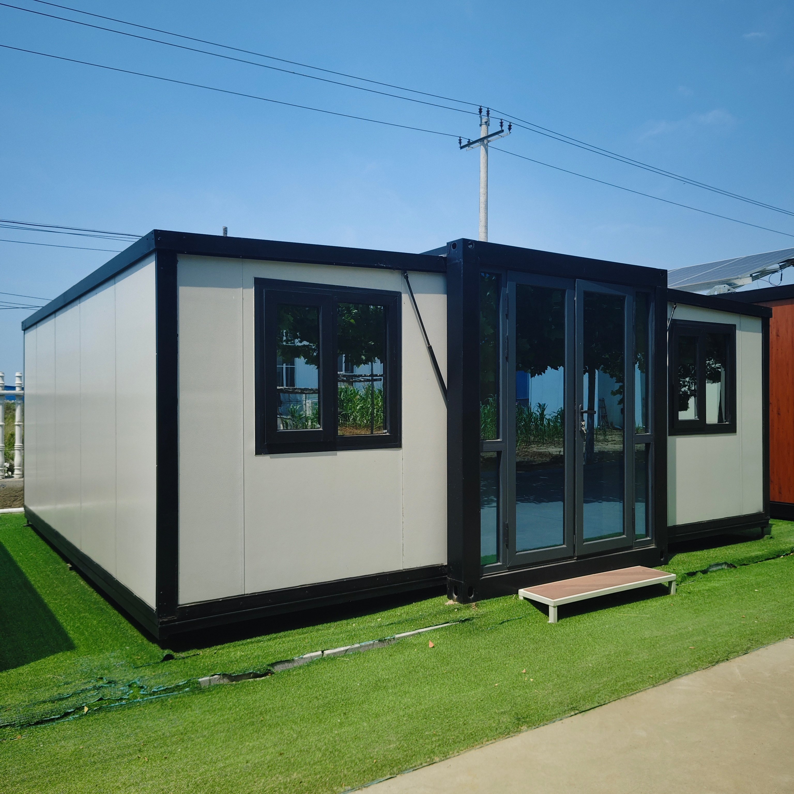 modern z shape foldable container house for camping backyard villa-1