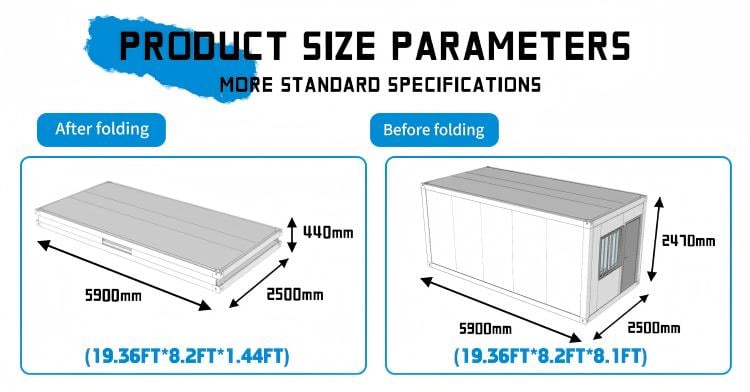 20-Foot Foldable Container House Prefabricated Eco Friendly Container