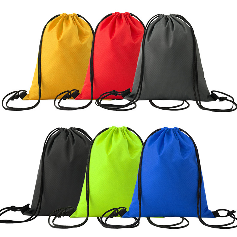 Sacs à cordon en polyester 210D personnalisés avec logo, cadeaux promotionnels pour fêtes, sacs à dos sportifs en nylon, étanches, pour la salle de sport et la pratique du fitness