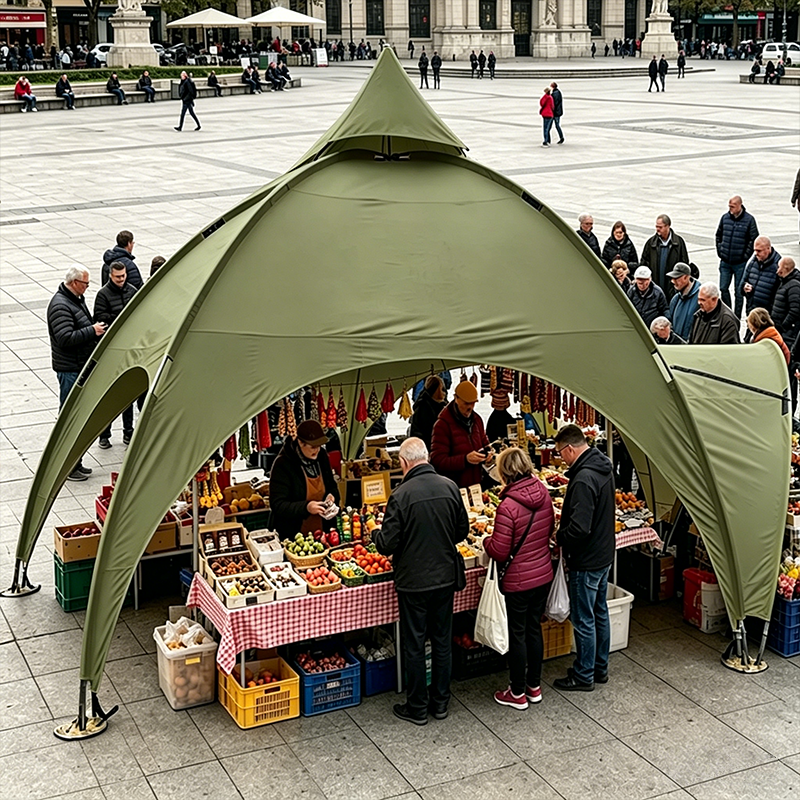 Tente en forme de dôme et d'arche