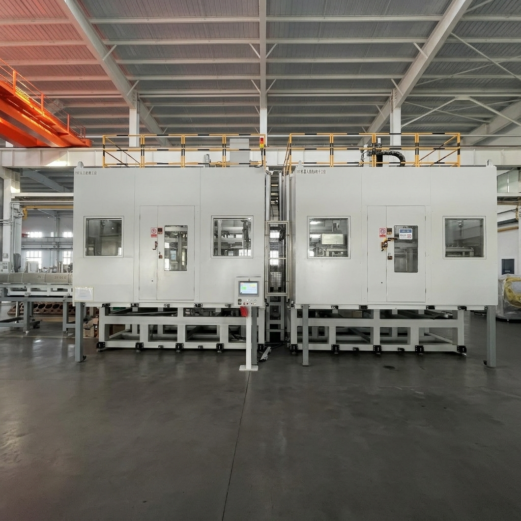 Large Diesel Engine Cylinder Block High-Pressure Robotic Cleaning System for Heavy-Duty Powertrain Manufacturing