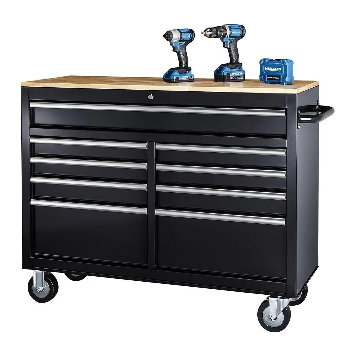 Heavy Duty 46 In. 9-Drawer Workbench Auto Tools Trolley Cabinet manufacture