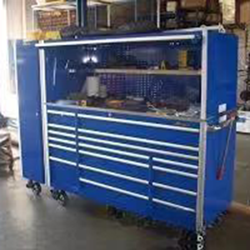 Heavy Duty 72" Tool Box 17 Drawer Tool Cabinet with Hutch and Side Locker Combo manufacture