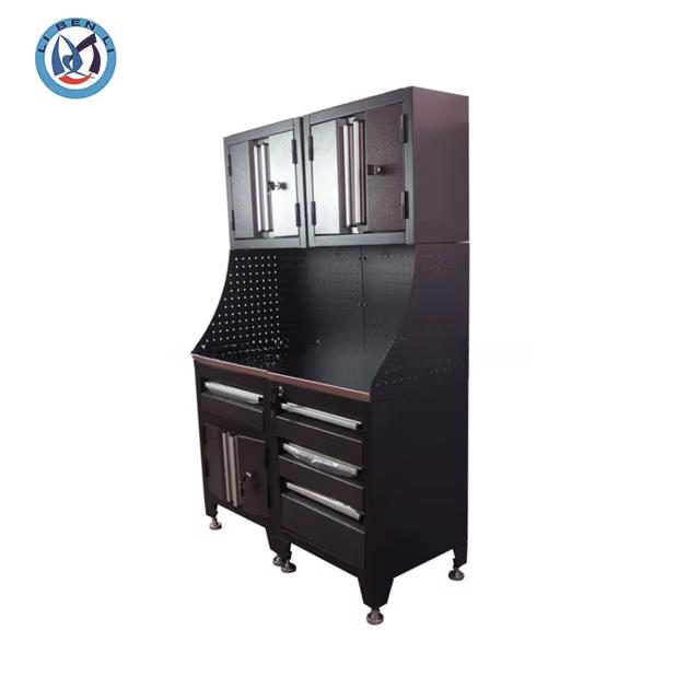 Modern Chinese Factory Price Eco-friendly Black 4-drawers Top Chest Metal Garage Tool Cabinet Storage factory