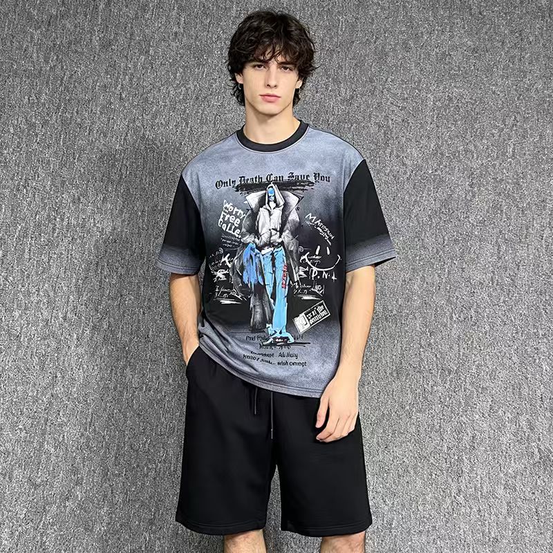 OEM /ODM Vintage 230g Heavy Cotton Breathable T-Shirt 100% Knitted Cotton Hip Hop Streetwear Drop Shoulder Oversized Clothing