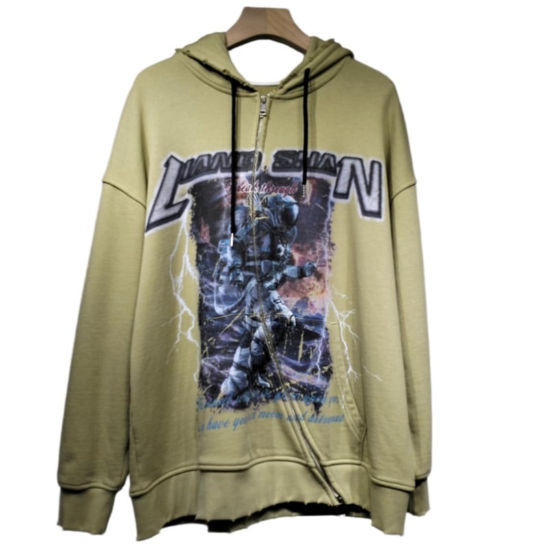 Oversized Dtg Print Usa Size Urban Casual Hoodies Sweatshirts Men