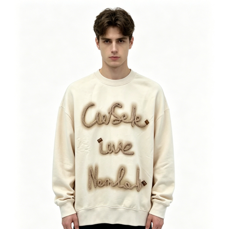 Autumn Autumn Unisex Casual Long Sleeve 3D Embroidery Breathable Sweatshirt with New Design Round Collar Hoodie Plain Dyed