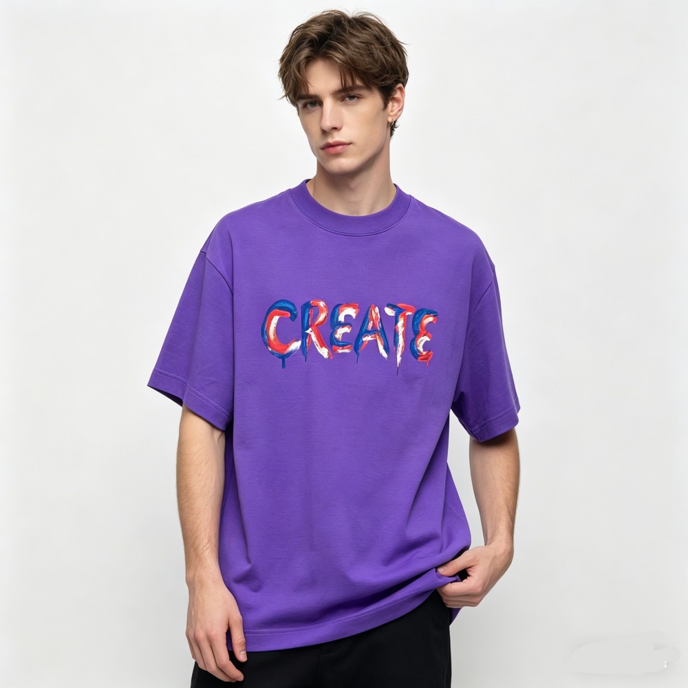 OEM vintage heavy cotton mens boxy fit graphic tees urban streetwear men