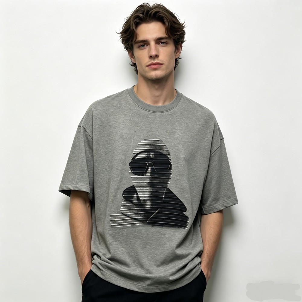 Wholesale Streetwear T-Shirts for Men Custom Embroidery Oversized Hip Hop Tops