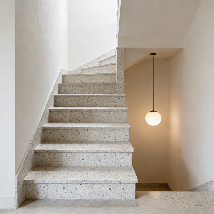 Tilpasset engros terrazzo-stenflise, stor plade til trapper i villaer, kunstig sten til stue