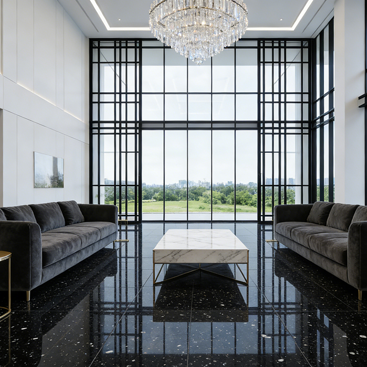 YDSTONE Cut-to-Size Black Galaxy Artificial Marble Tiles Villa Interior Bedroom Hotel Floorings Bathroom Mall