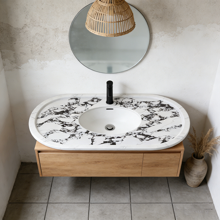 YDSTONE Wholesale 0% Silica Quartz Engineered Stone 20mm 30mm Artificial Stone for Bathroom Vanitytop