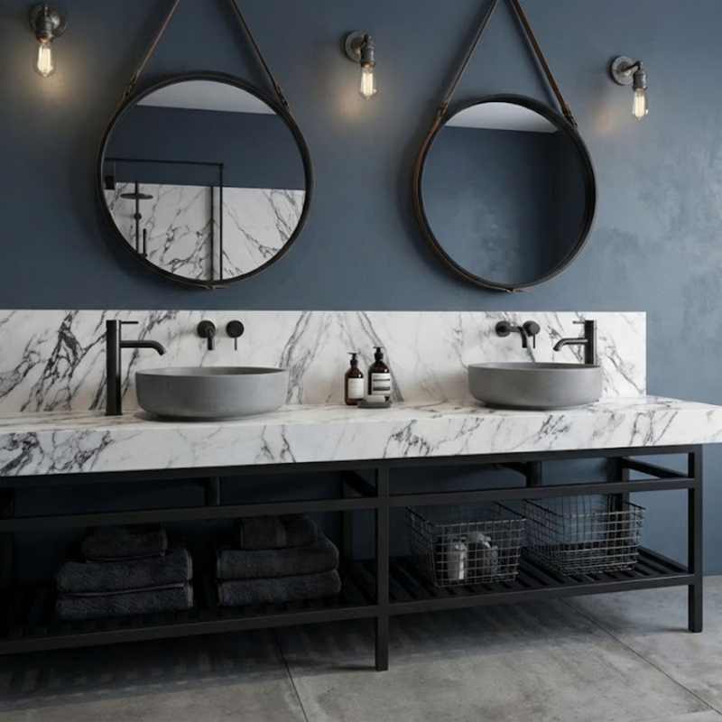 Calacatta Viola Marble installed in modern luxury kitchen