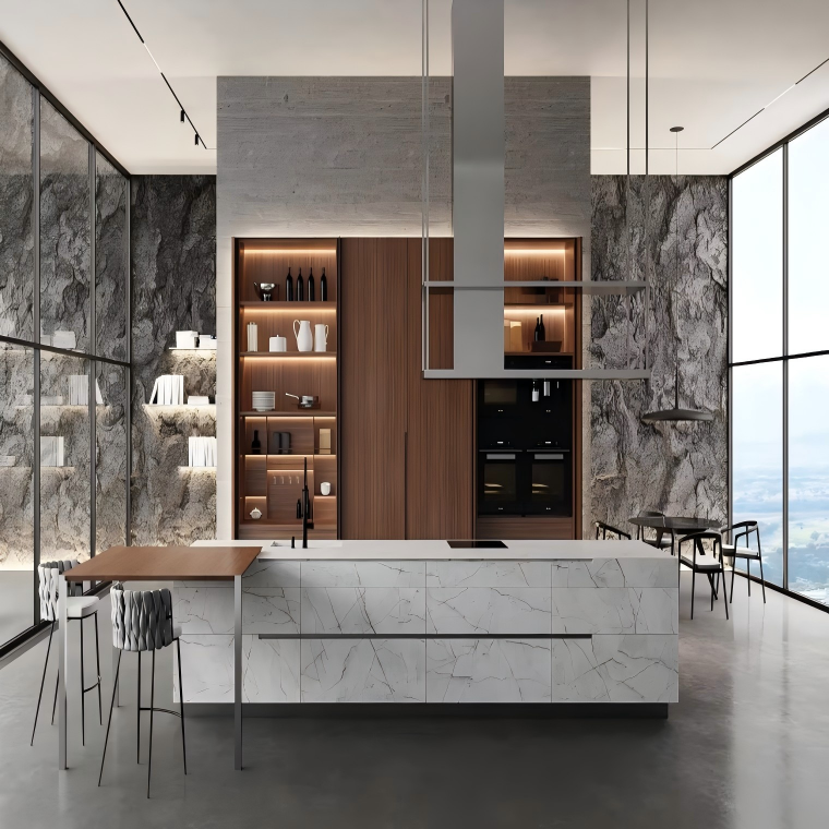 YDSTON EItalian Polished Granite Rectangular Dining Table Floorings Modern Luxurious Home Furniture manufacture