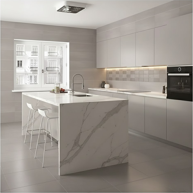 High Quality Polished Natural Italian Carrara White Marble Slabs Modern Design Style Waterproof Kitchen Countertops