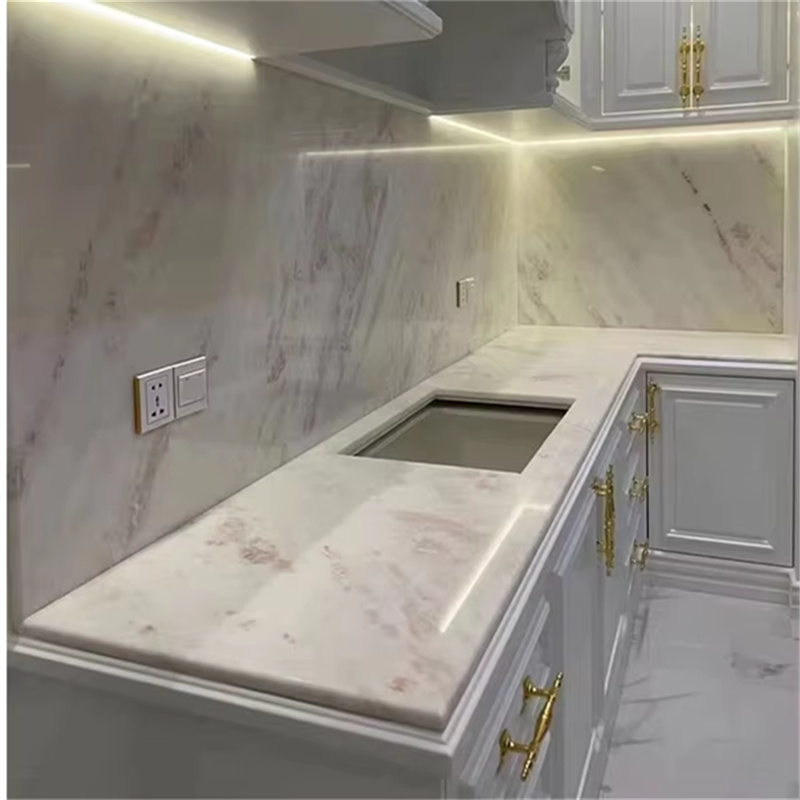 White Calacatta Marble (Dining Table Counter) installed in bespoke dining table — real project reference from Yuanda Stone