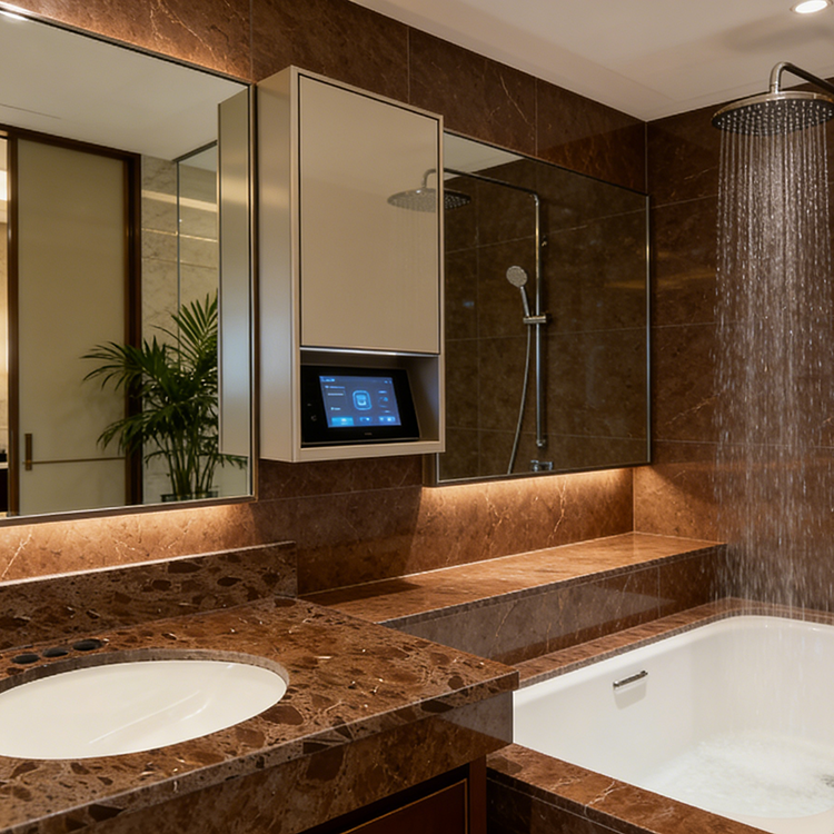 YDSTONE Cut-to-Size Roxaflopriv Artificial Marble Tiles for Villa Interior Wall Bathroom Mall Flooring