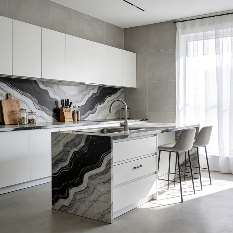 Factory Price Glacier Marble Slab Modern Polished Big Format Large Porcelain Slabs for Kitchen Countertops