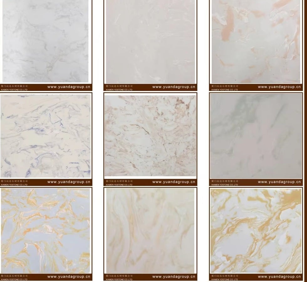 YDSTONE Pearl White Cut-to-Size Artificial Marble Floorings Tiles for Exterior Interior Decoration-Balcony supplier