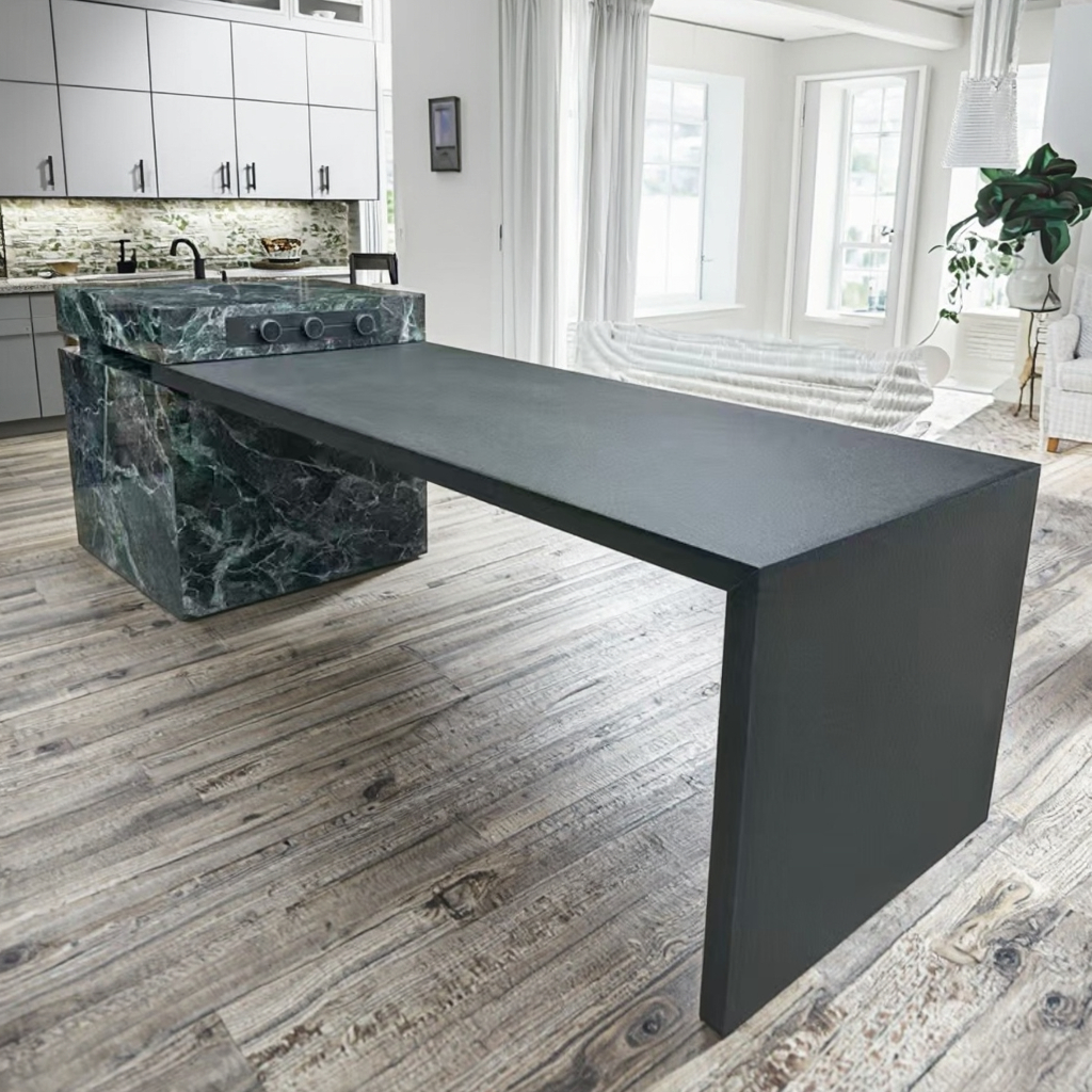 Black Veneered Granite — full slab front view from premium block