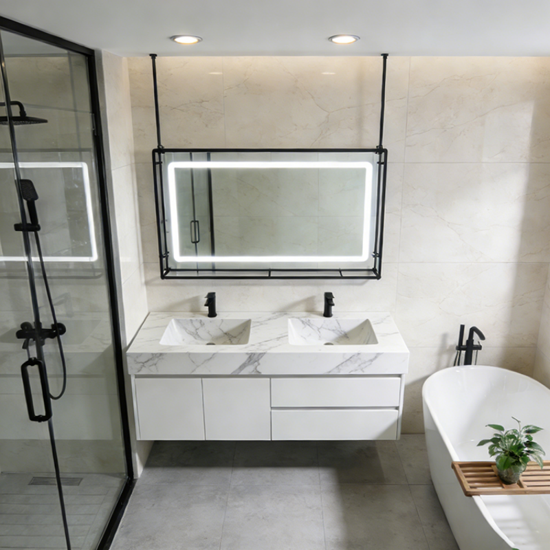 Arabescato White Marble — full slab view showing complete vein pattern and color distribution