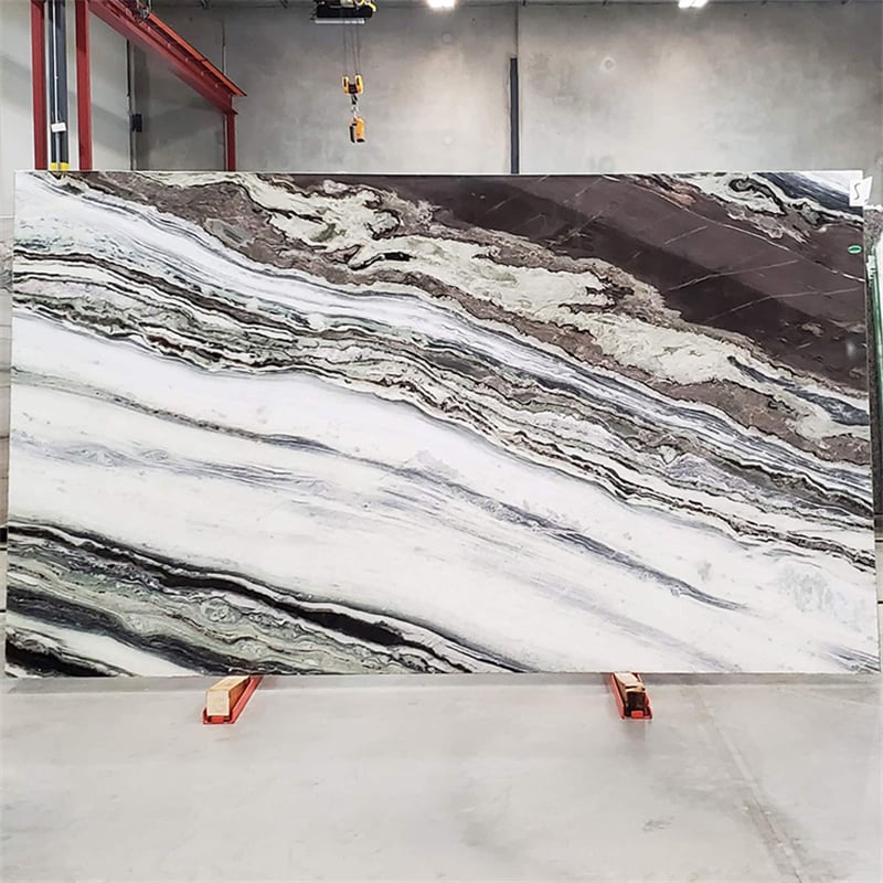 Glacier White Marble Slab applied as commercial flooring