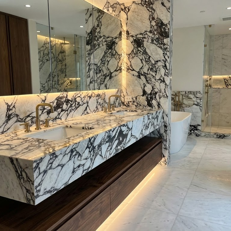 2025 کی لوکس اطالوی کالاکٹا وائلہ مرمر، جدید ڈیزائن، پالش شدہ سطح، وِلا کے دیواری پینل