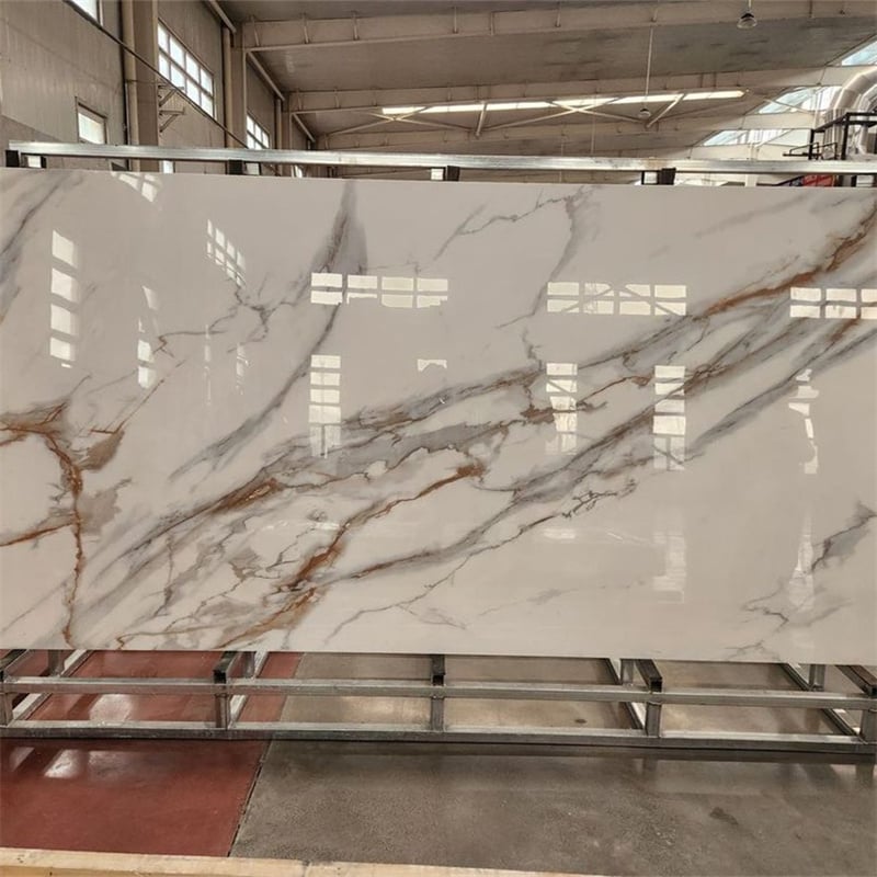 Modern Floor Tiles 3200x1600mm Marble Porcelain applied as kitchen island countertop