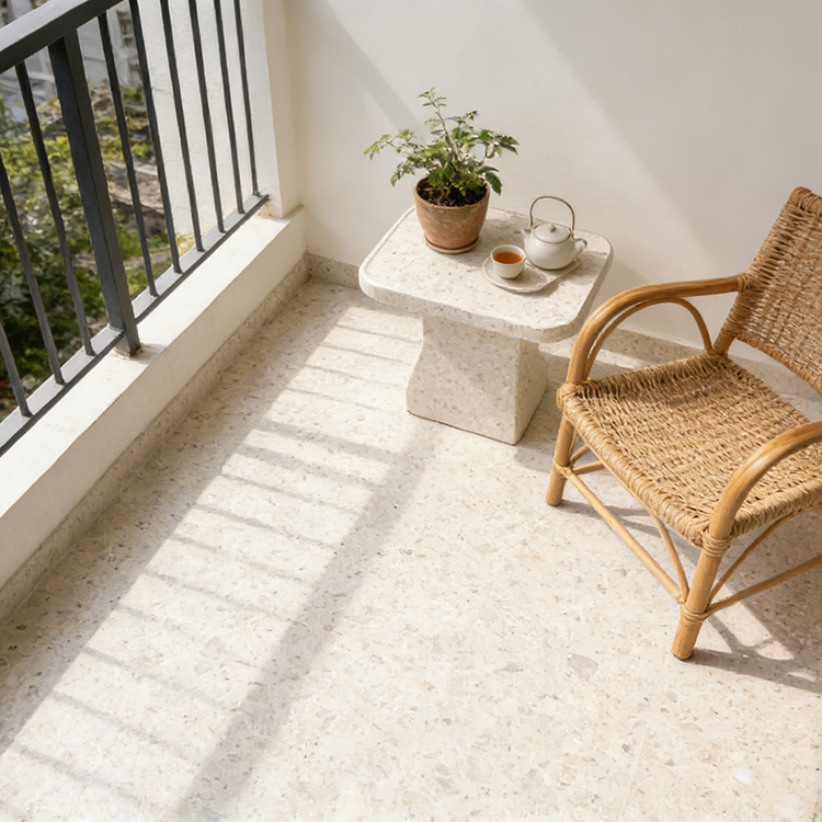 YDSTONE Modern Rose Beige Artificial Marble Tiles Cut-to-Size for Villa Hotels Floors Bathrooms Malls