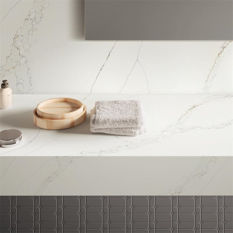 Italian Carrara White Marble installed in kitchen backsplash feature wall — real project reference from Yuanda Stone